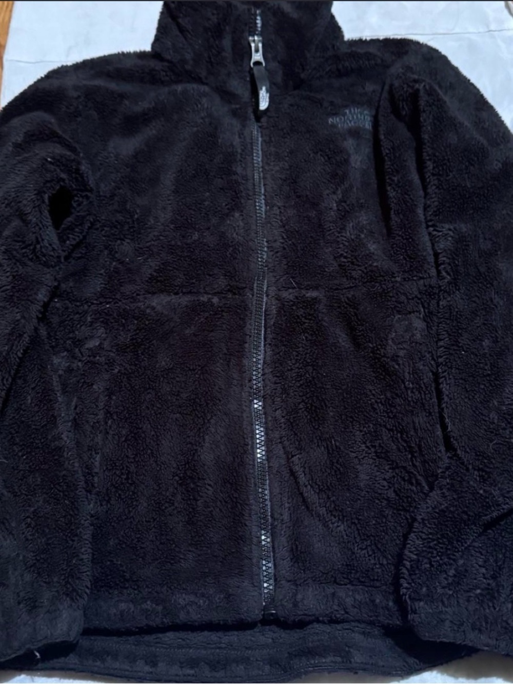 The North Face Black Plush Hooded Zip Fleece Jacket